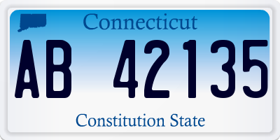 CT license plate AB42135