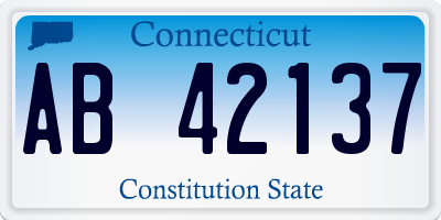 CT license plate AB42137