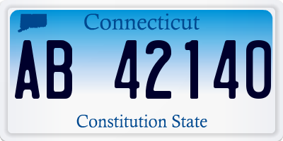 CT license plate AB42140