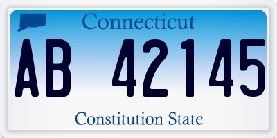 CT license plate AB42145