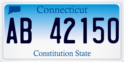 CT license plate AB42150