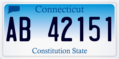 CT license plate AB42151