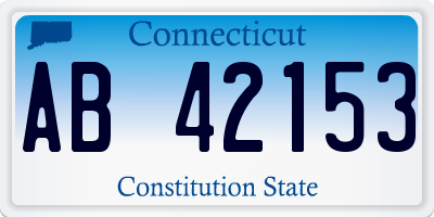 CT license plate AB42153