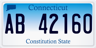 CT license plate AB42160