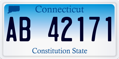CT license plate AB42171