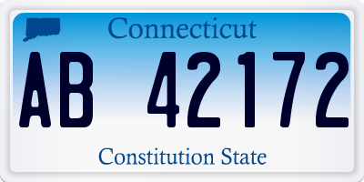 CT license plate AB42172