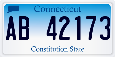 CT license plate AB42173