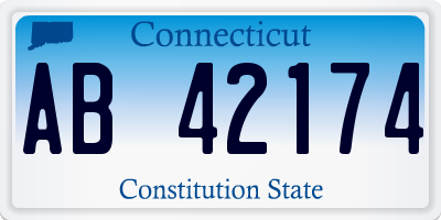 CT license plate AB42174