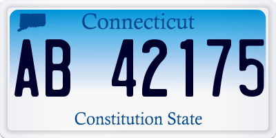 CT license plate AB42175