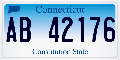 CT license plate AB42176