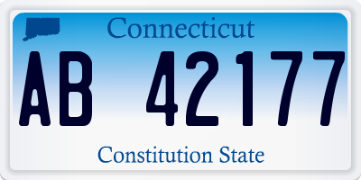 CT license plate AB42177