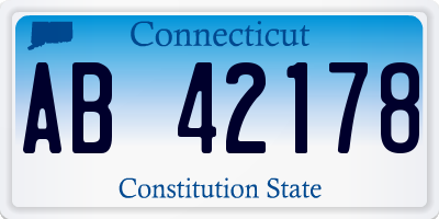 CT license plate AB42178