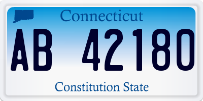 CT license plate AB42180