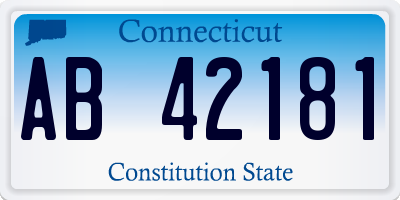 CT license plate AB42181