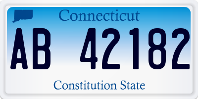 CT license plate AB42182