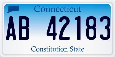 CT license plate AB42183