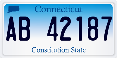 CT license plate AB42187