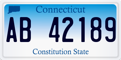 CT license plate AB42189