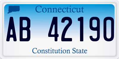 CT license plate AB42190