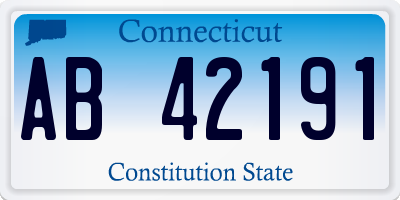 CT license plate AB42191