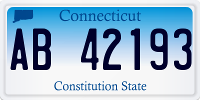 CT license plate AB42193