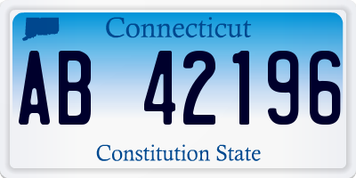 CT license plate AB42196