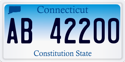 CT license plate AB42200