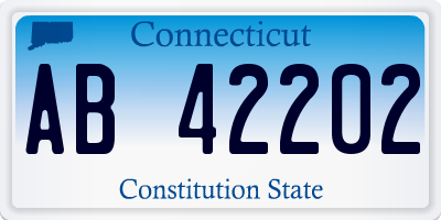 CT license plate AB42202