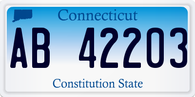 CT license plate AB42203