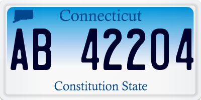 CT license plate AB42204