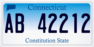 CT license plate AB42212