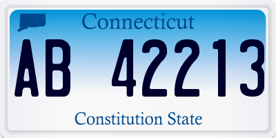 CT license plate AB42213