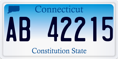 CT license plate AB42215