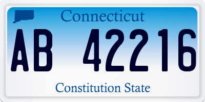 CT license plate AB42216