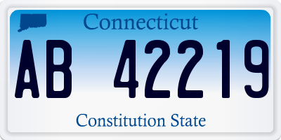 CT license plate AB42219