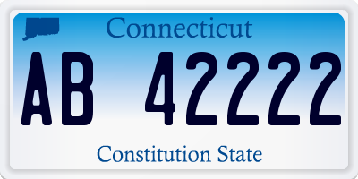 CT license plate AB42222