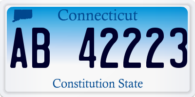 CT license plate AB42223