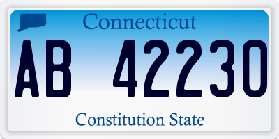 CT license plate AB42230