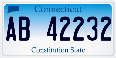 CT license plate AB42232