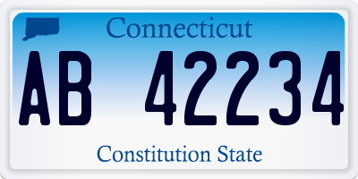 CT license plate AB42234