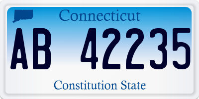 CT license plate AB42235