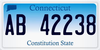 CT license plate AB42238