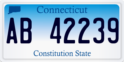 CT license plate AB42239