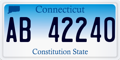 CT license plate AB42240