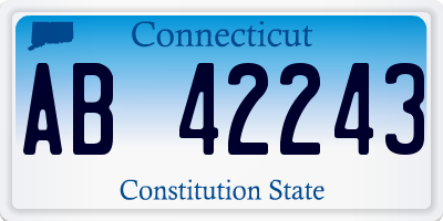 CT license plate AB42243