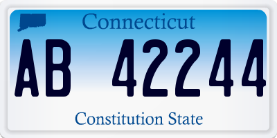 CT license plate AB42244