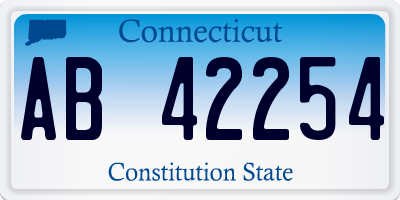 CT license plate AB42254