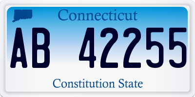CT license plate AB42255