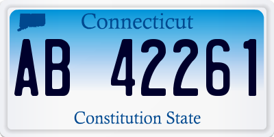 CT license plate AB42261