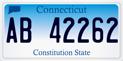 CT license plate AB42262